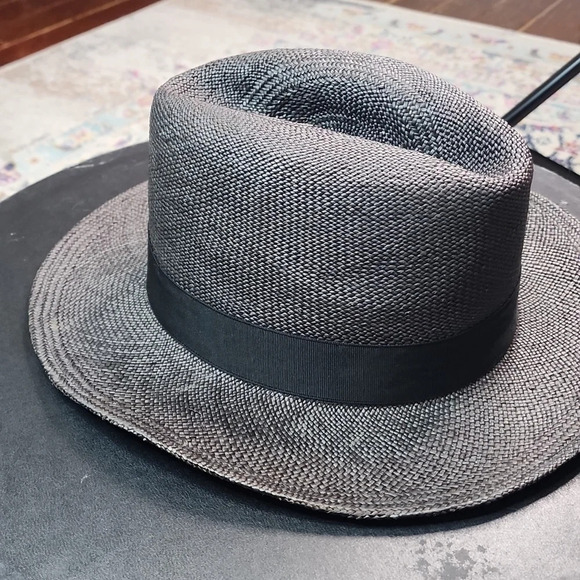 NWOT, Worth & Worth by Orlando Palacios Woven Gray Fedora, sz 7 3/8 - Picture 1 of 13